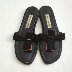 Manolo Blahnik Flat Thong Suede Sandal
